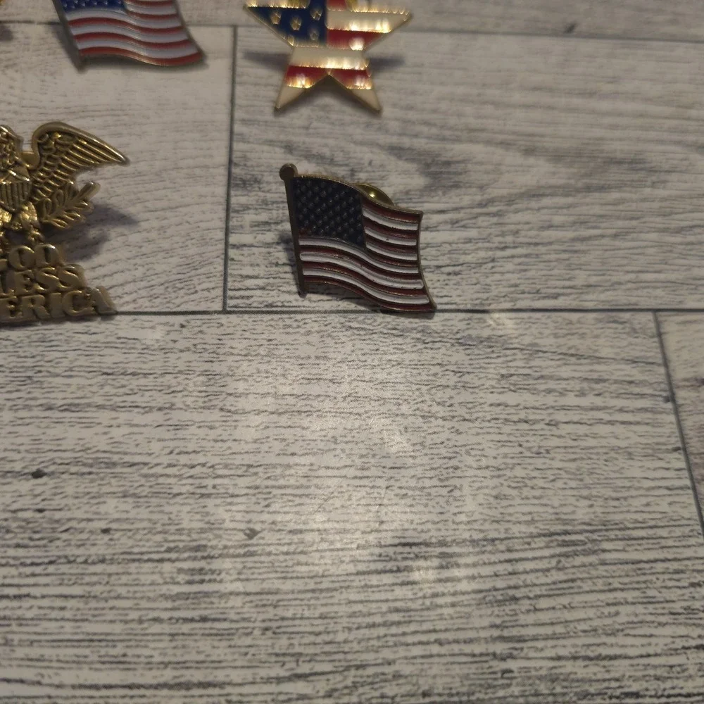 Lot 7 Patriotic USA Flag Eagle GOP Elephant Lapel Pins God Bless America‎
